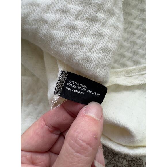 Club Monaco Cream/White Long Sleeve Textured Dress Size 0 - Picture 4 of 7